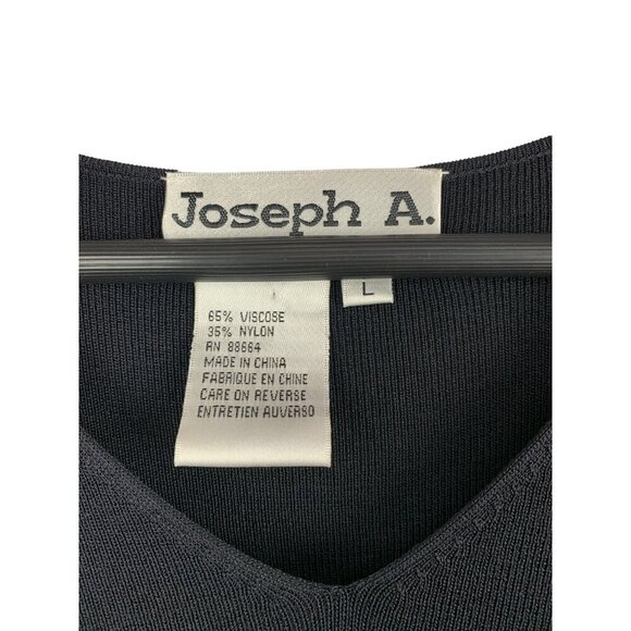 Joseph A. Womens Black Sleeveless Beaded Trim Knit Top L - Picture 4 of 5